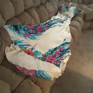 Strapless evening gown